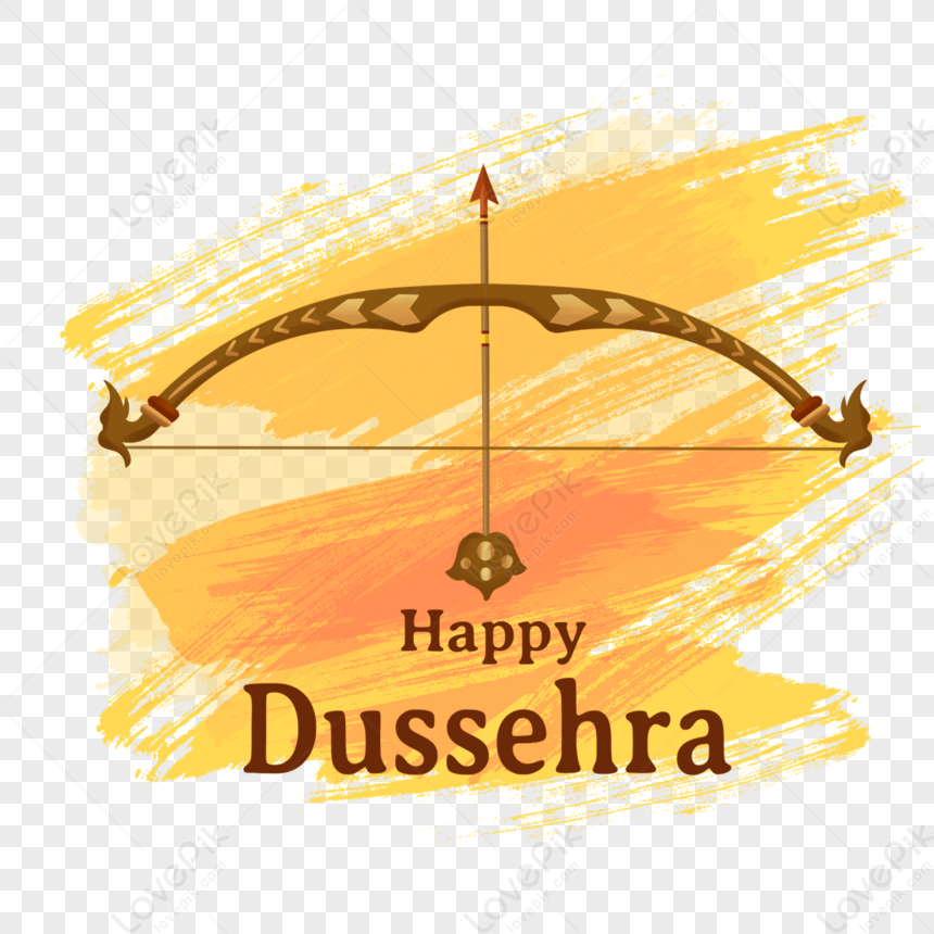 Dussehra Golden Ink Brush Creative Bow And Arrownavratri Festival Indianindia Festival Png Hd