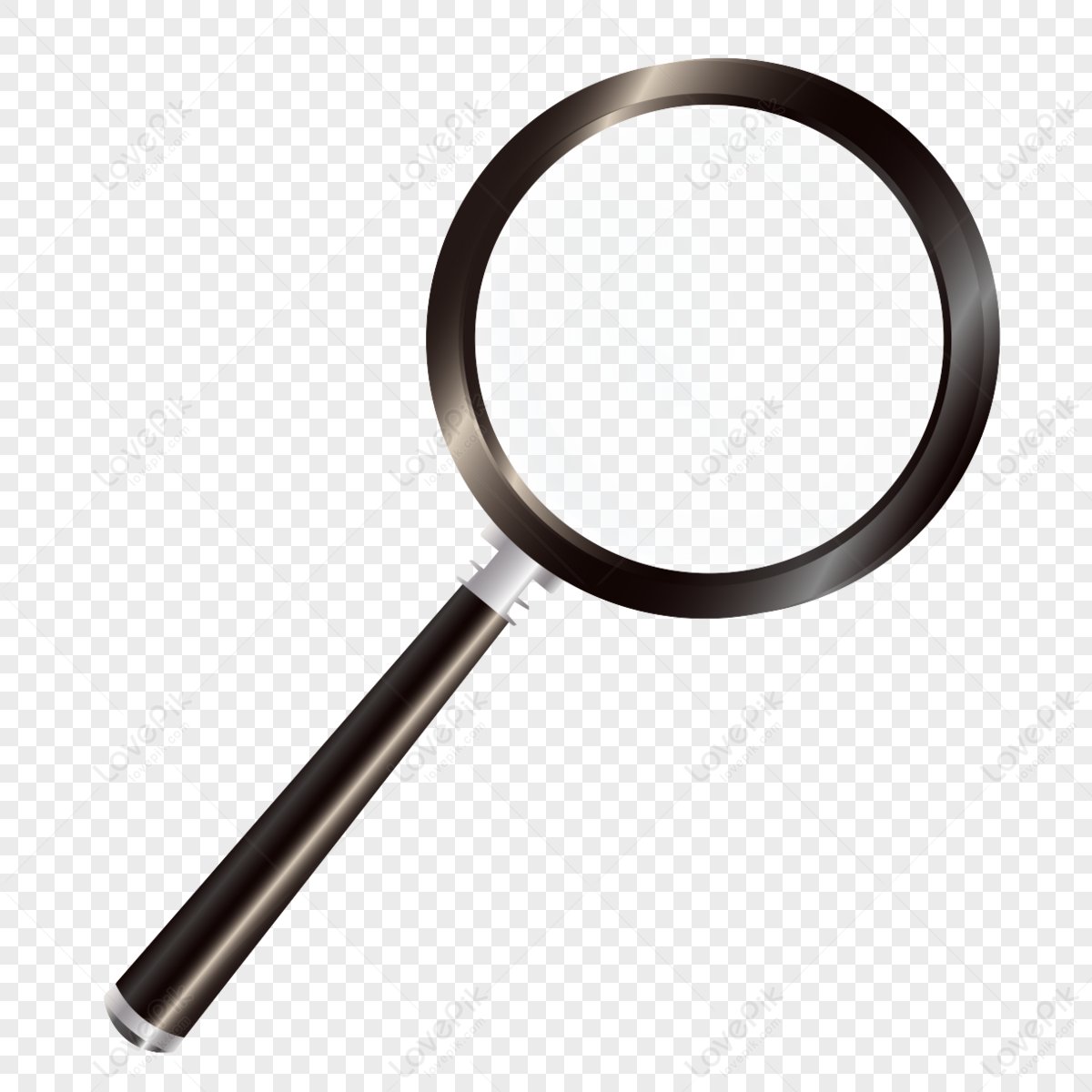 Black Metal Texture Magnifying Glass Realistic Style,handles,magnifier ...