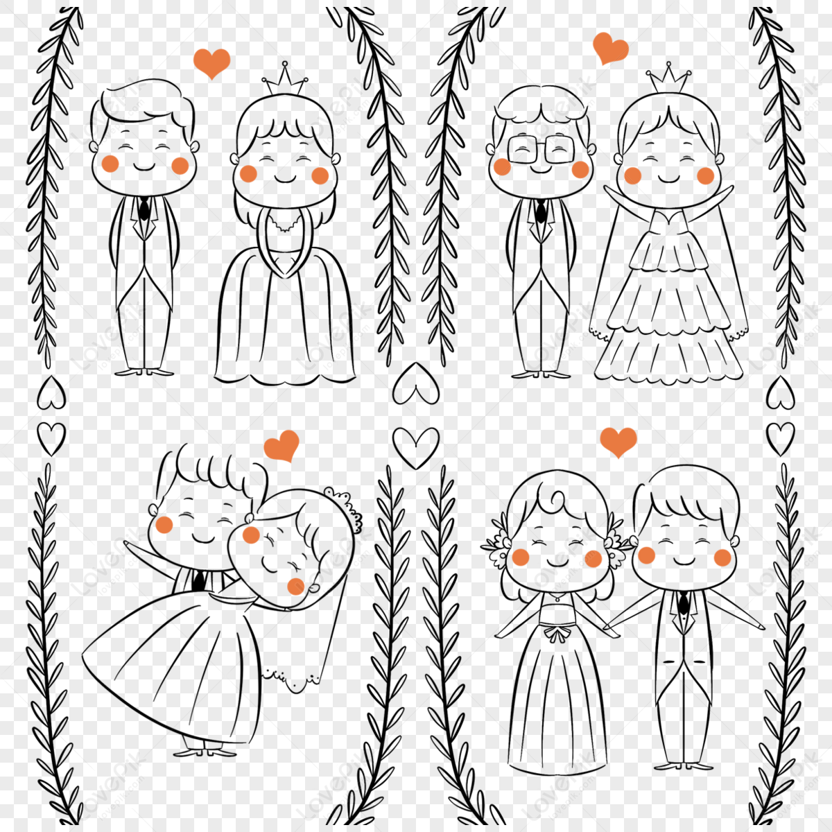 Bride Line PNG Images With Transparent Background | Free Download On ...