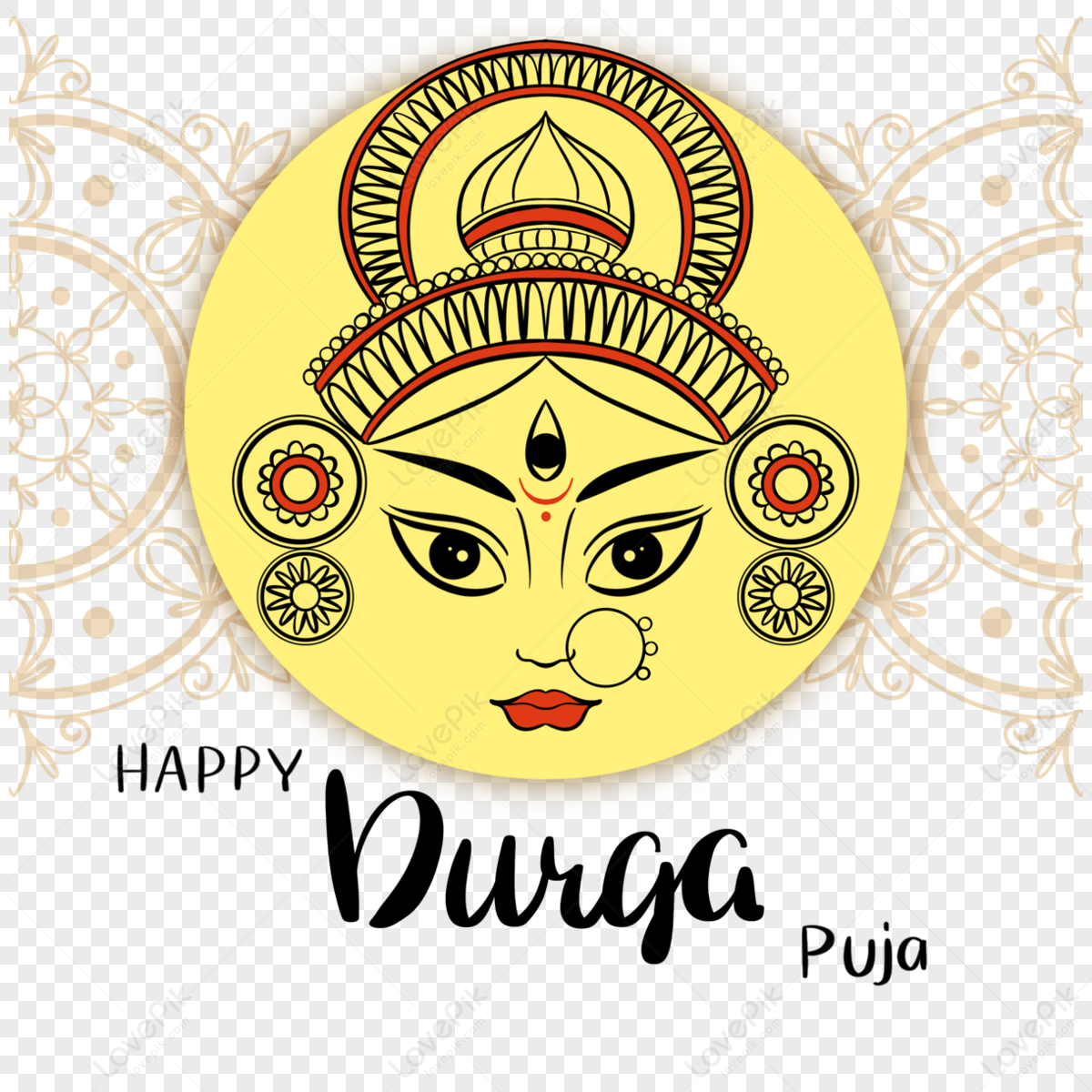 Durga Face Clipart - FREE Vector Design - Cdr, Ai, EPS, PNG, SVG