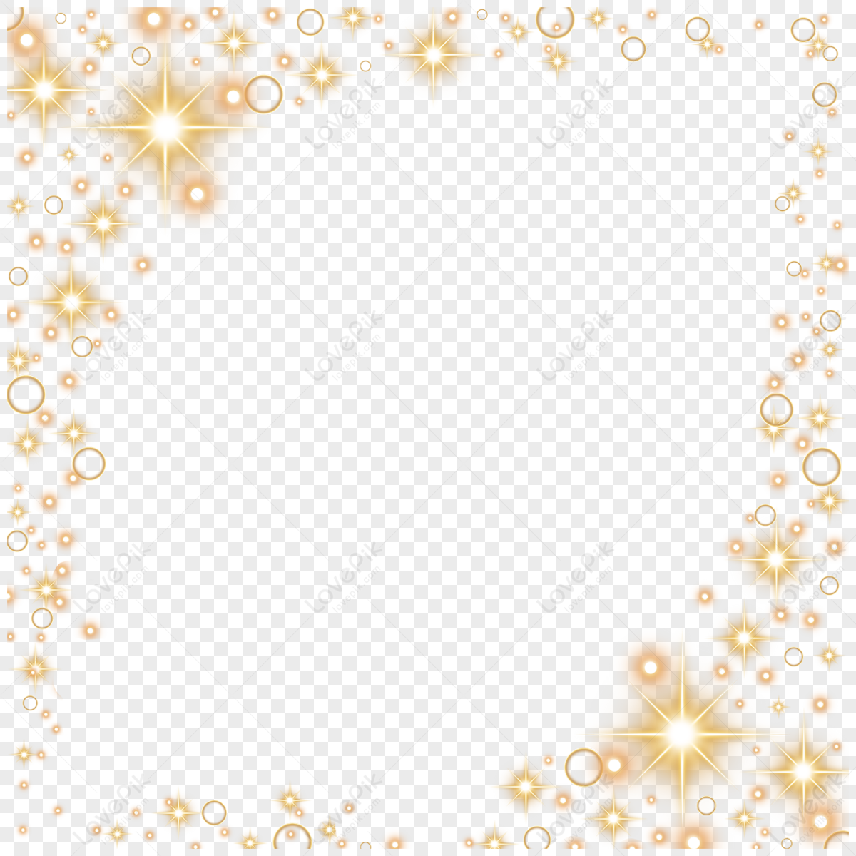 Cadre Lumineux De Luciole Rose Superposition De Sorts De Particules D' étoiles Sur Fond Transparent Avec Espace Sombre Illustration D'effet  Vectoriel De Bordure De Bokeh De Lumière D'étoile Fluorescente étincelle De  Paillettes Magiques