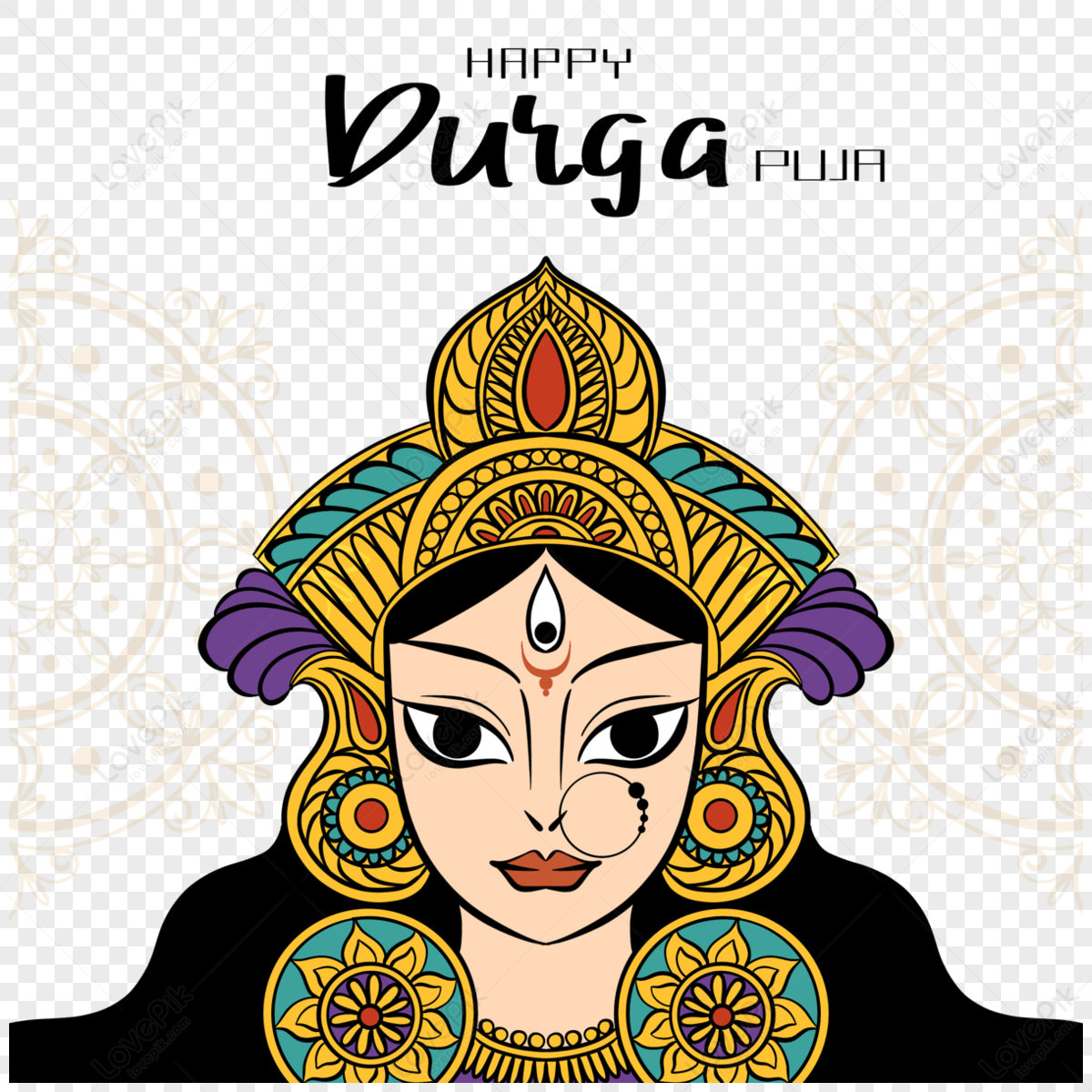 🔥 Maa Durga Sitting Background PNG Images Download | CBEditz