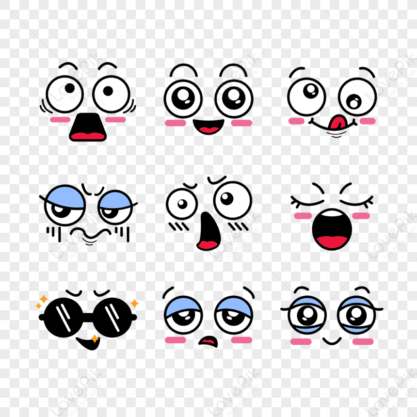 Cute Emoji Elements Hand Drawn Design,kawaii,kawaii Emoji PNG Free ...