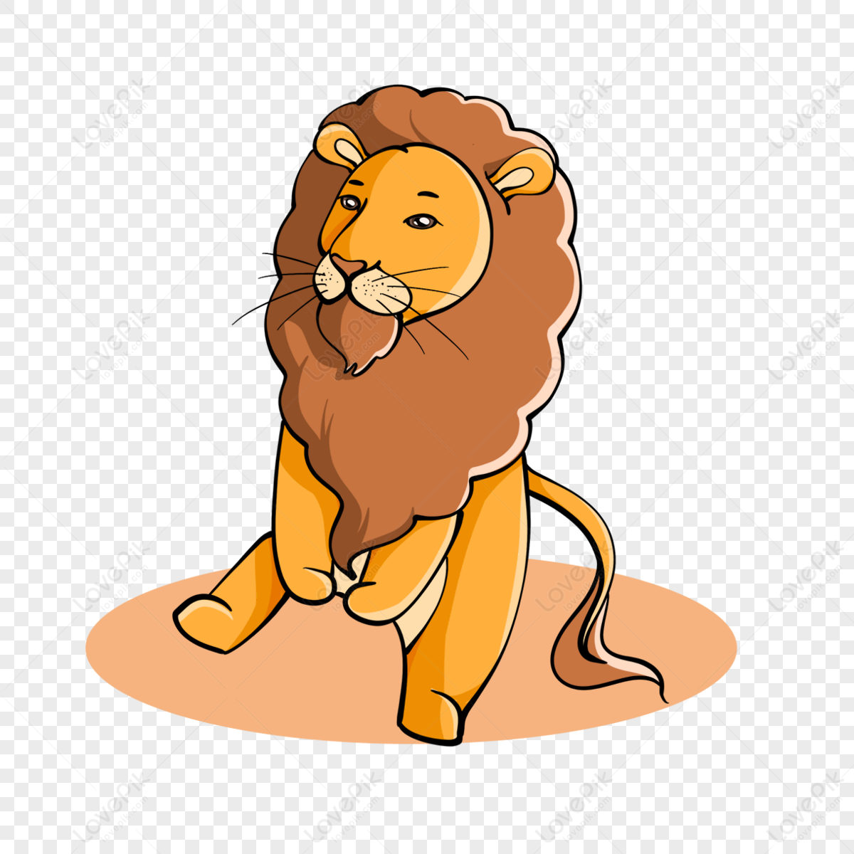 Cute Hand Drawn Lion Clipart,baby,kids,front PNG Image Free Download ...
