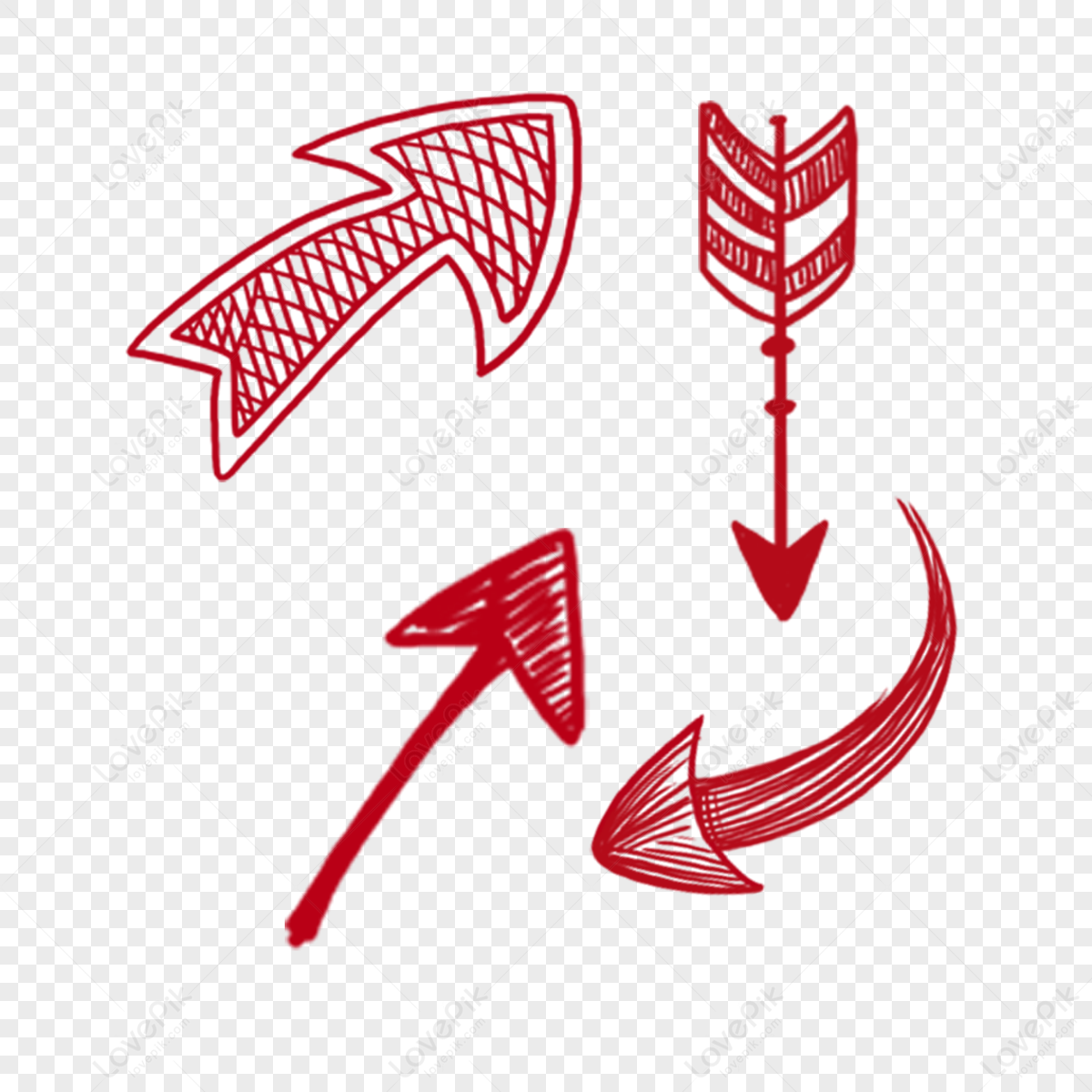 Drawing Design Hand Drawn Cartoon Arrow Picture Red And White,drawing ...