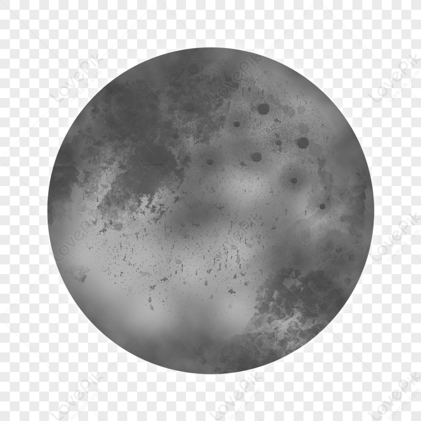 Grey Mid-autumn Festival Full Moon Lunar Realistic Style,round,universe ...