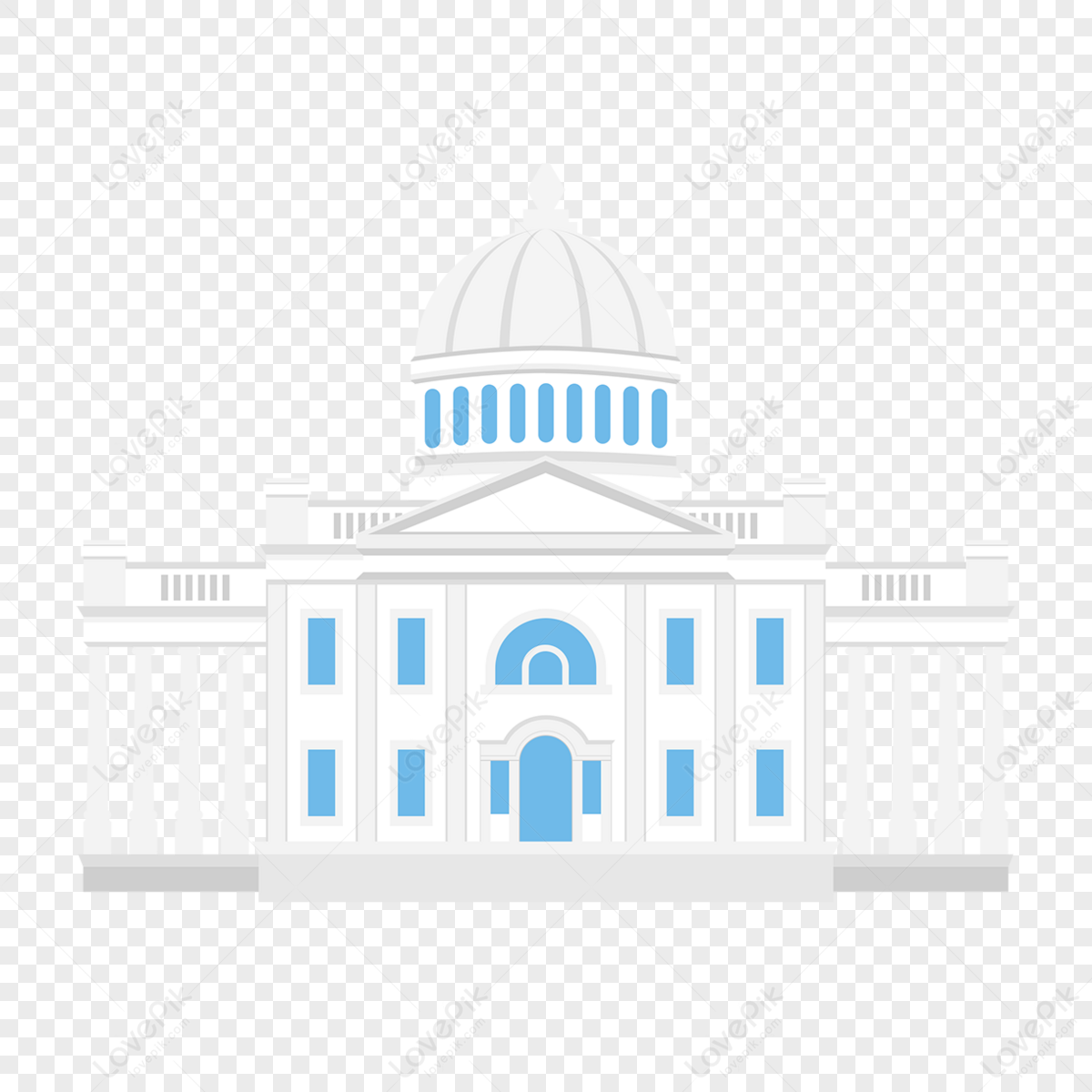 hand-drawn-american-white-house-plane-building-the-white-house-white