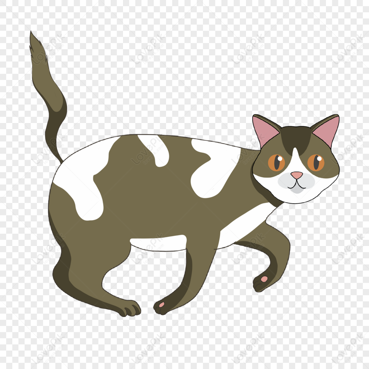 Brown Cartoon Cat PNG Images With Transparent Background | Free ...