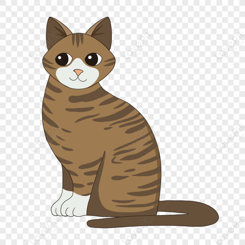 Hand Drawn Cartoon Brown Cat Clipart,claw,eyes Free PNG And Clipart ...