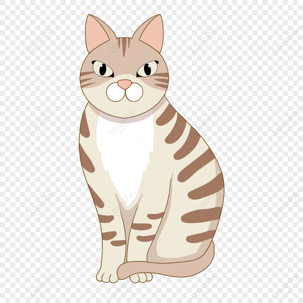 Hand Drawn Cartoon White Cat Clipart,white Hands,ears PNG Free Download ...