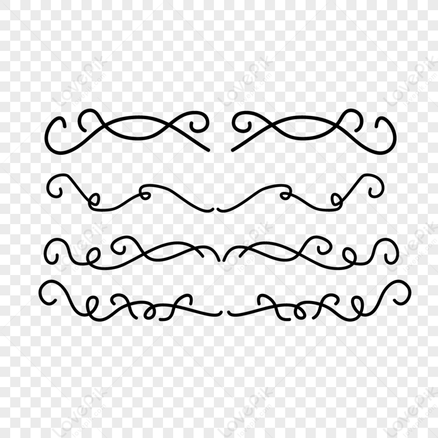Calligraphic design element with black thin line. PNG with transparent  background. 12589259 PNG