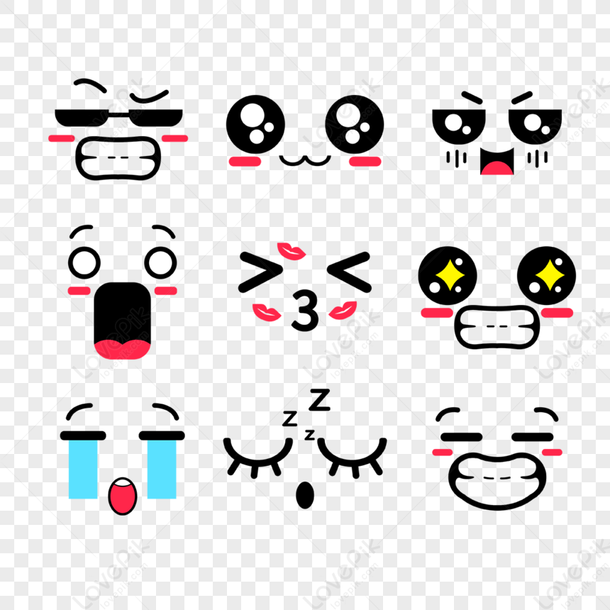 Hand Drawn Design Kawaii Emoji Elements,twitter Emoji,meme PNG ...