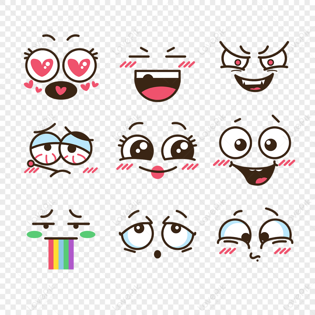 Kawaii Emoji Element Hand Drawn Design,memes,whatsapp Emoji Free PNG ...