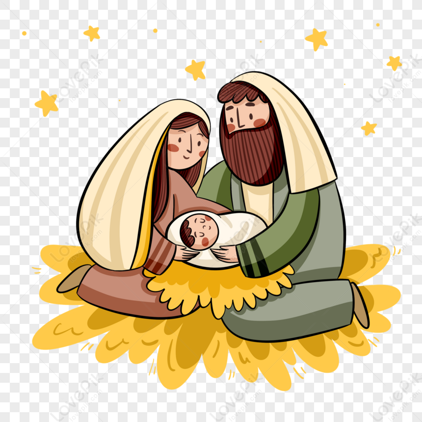 Nativity Of Jesus Cartoon Style Nativity Elements,beauty,star PNG Hd ...