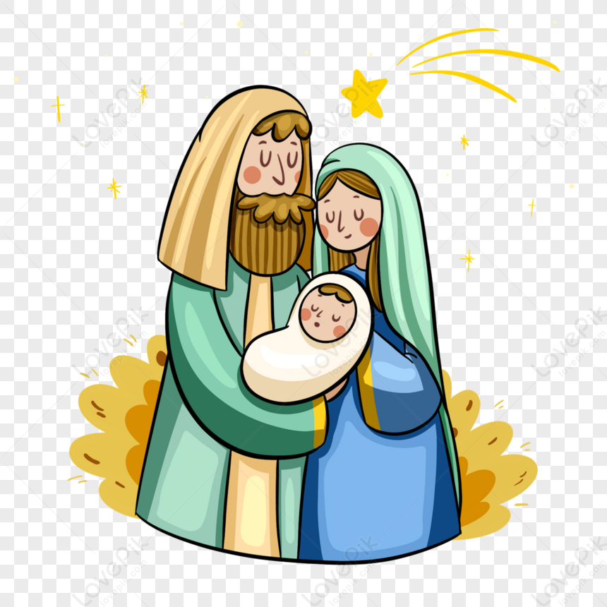 Nativity Of Jesus Cute Style Nativity Elements,stars,card PNG ...