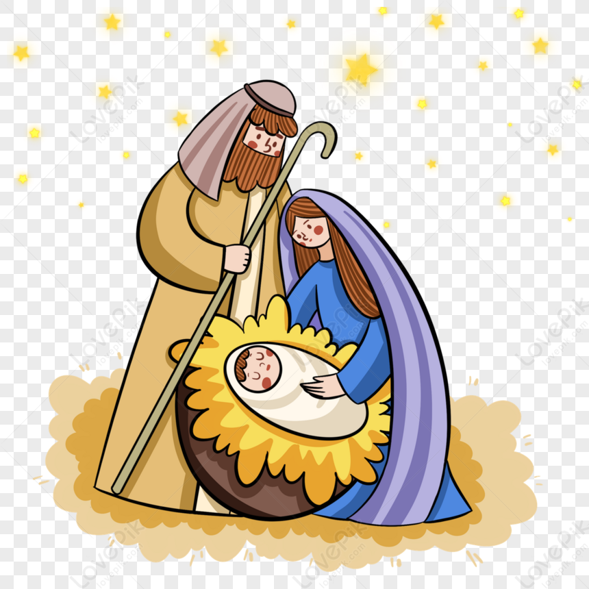 Nativity Of Jesus Cute Style Nativity Scene Elements,cartoon,adorable ...