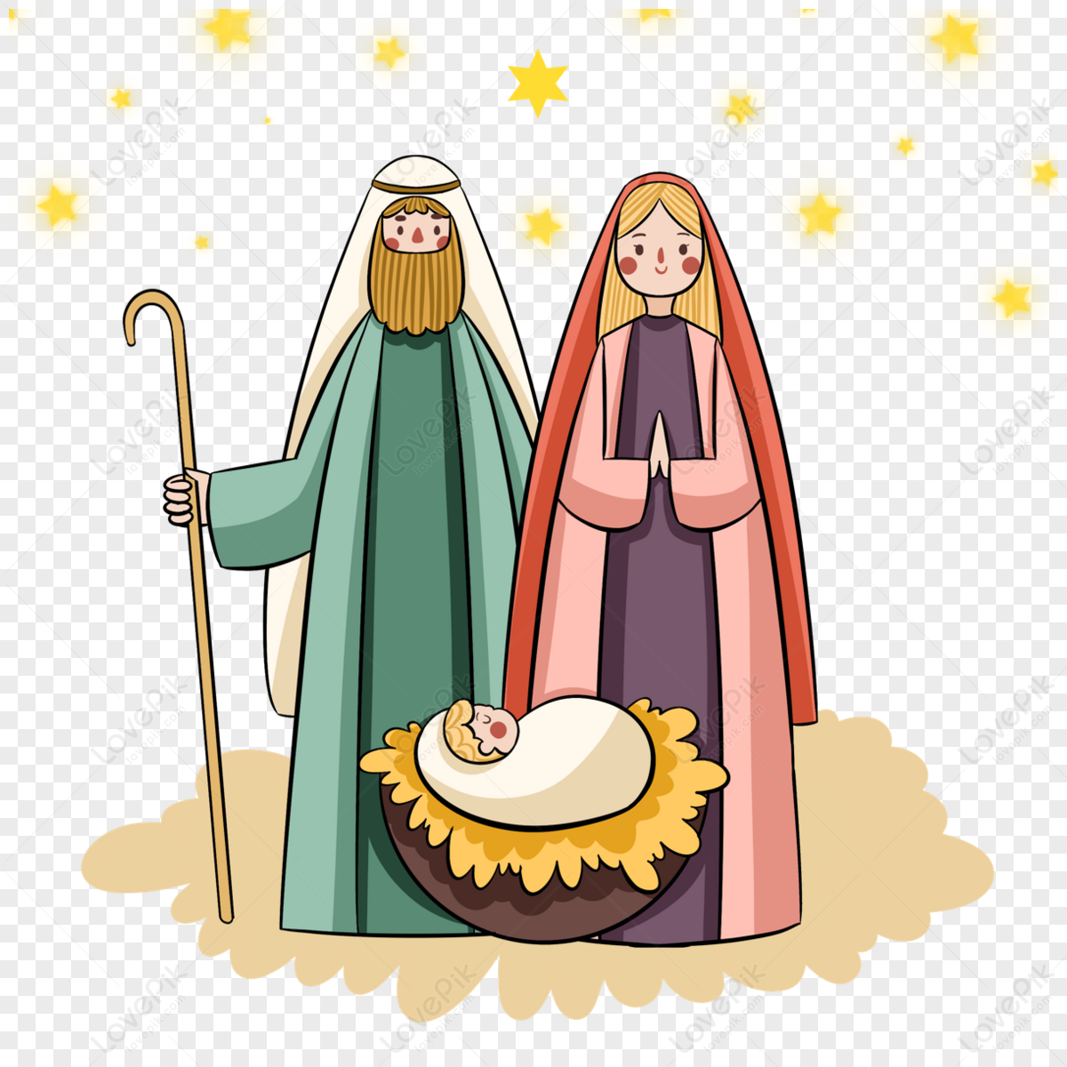 Nativity Of Jesus Cute Style Nativity Scene Elements,holy,boy PNG Hd ...