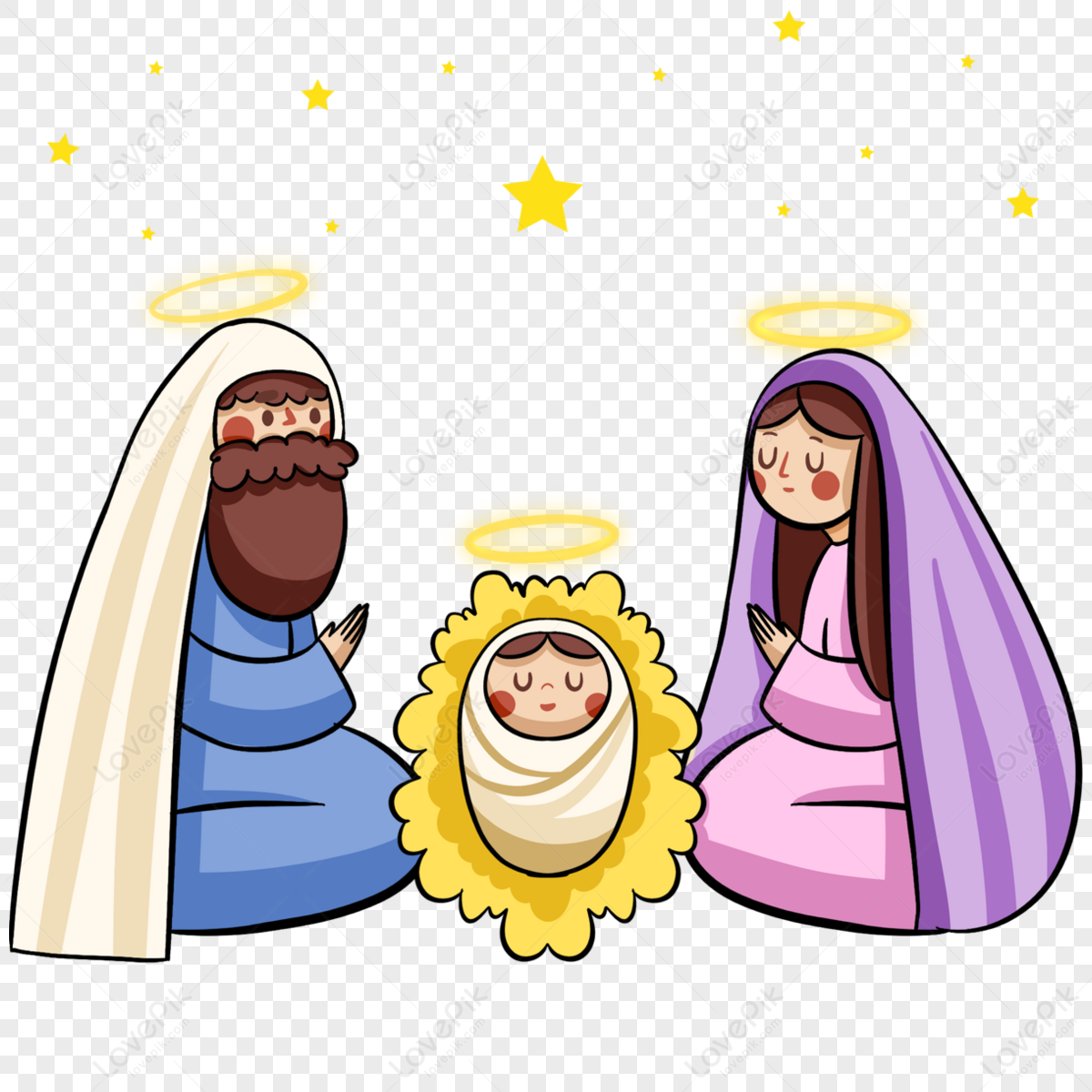 Nativity Of Jesus Hand Drawn Style Nativity Elements,male,islam PNG ...