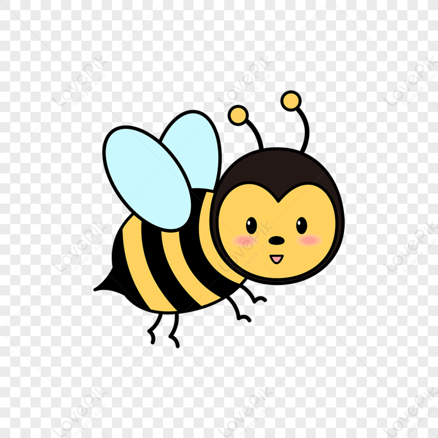 Bee Clipart Cute Cartoon Flying Bee Vector Mascot,insect,animation Free ...