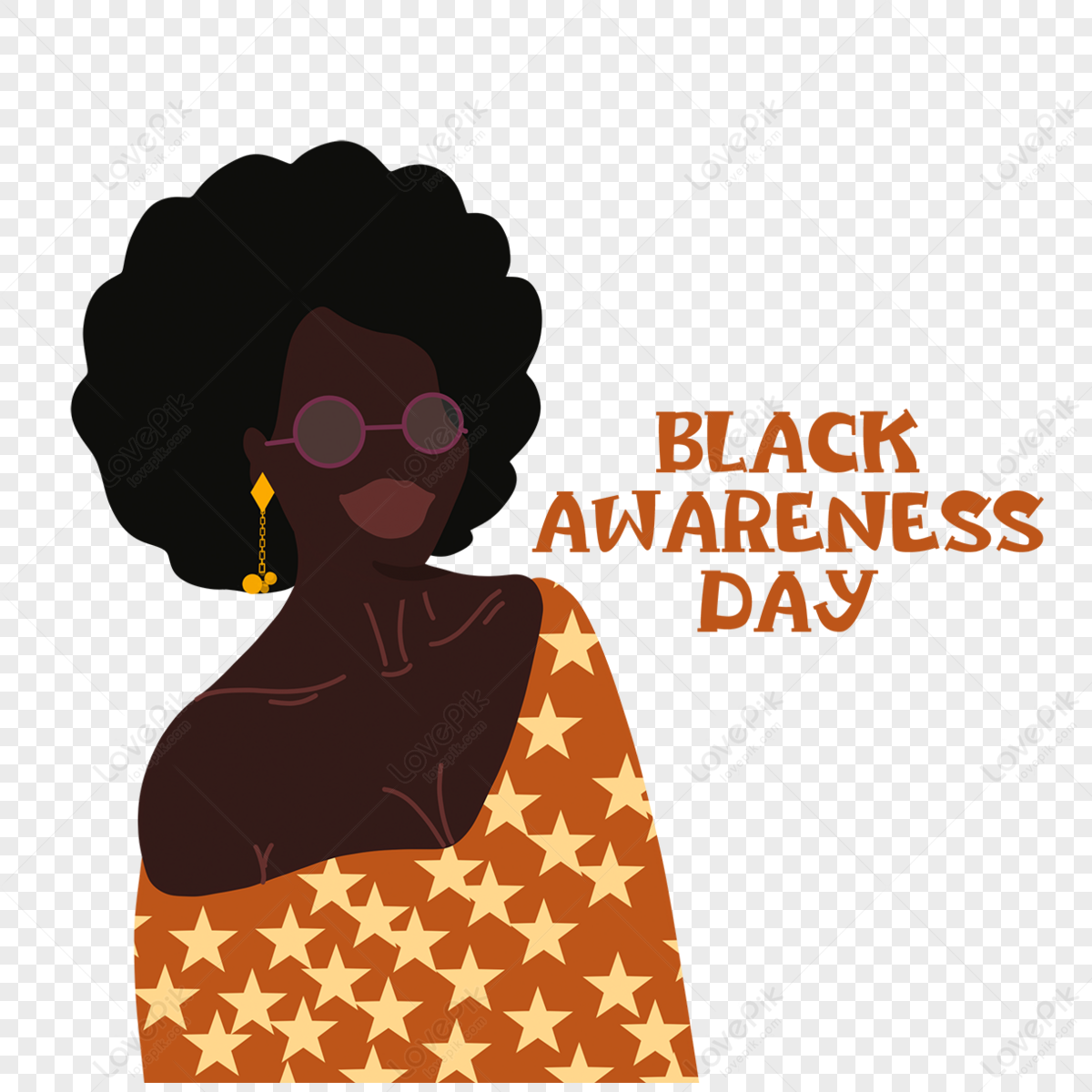 Aware Clipart Vector, Cartoon Hand Drawn Black Awareness Woman Illustration  Black Awareness Day Día De La Conciencia Negra, Plant, Hair, Woman PNG  Image For Free Download