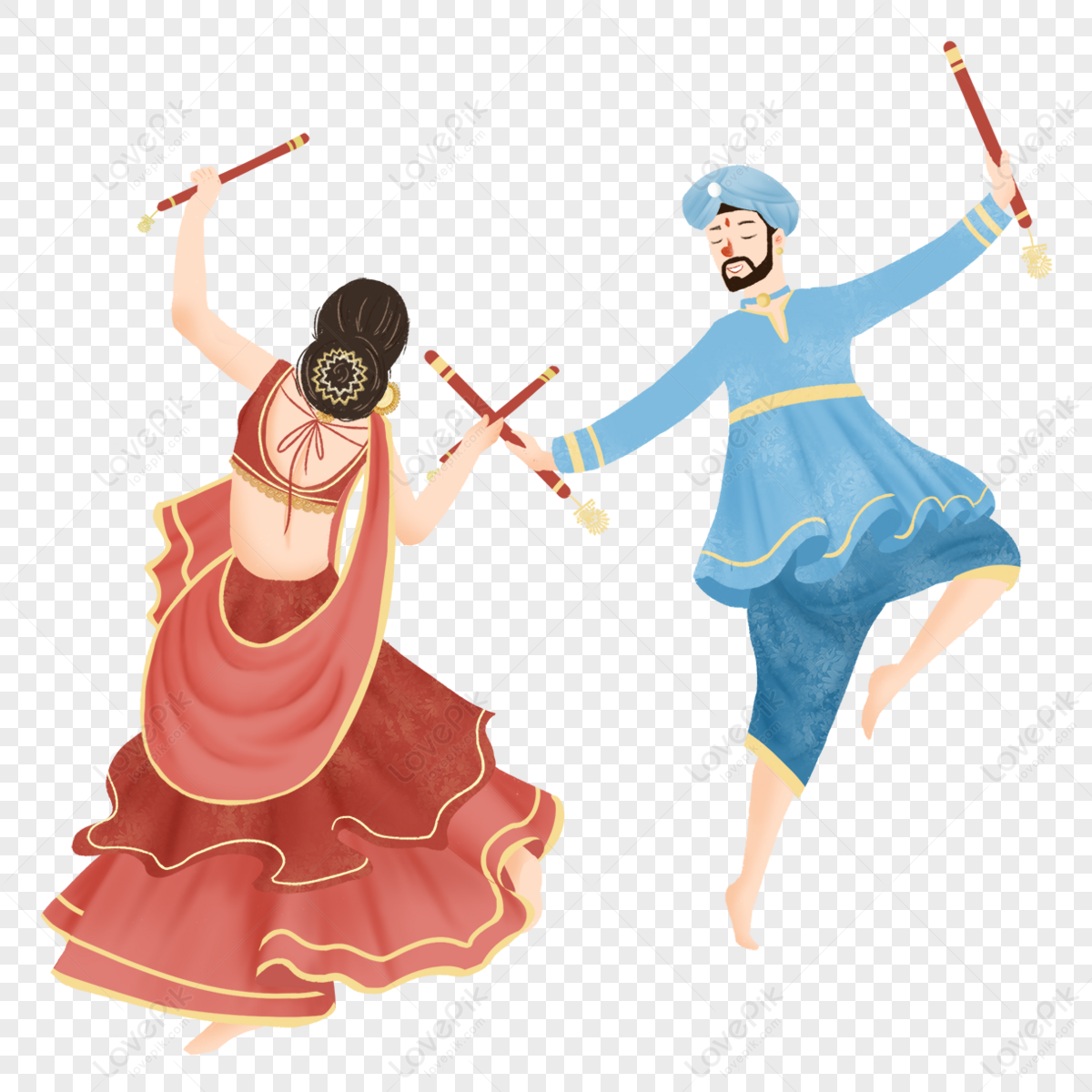 How to draw a traditional girl with dandiya dance/Navratri special dandiya  drawing/ Dandiya dance - YouTube