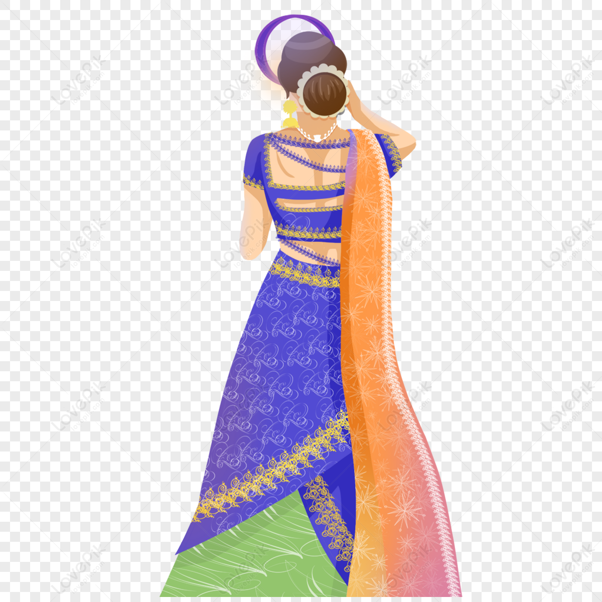 South Asia Beautiful Woman And Man Wearing Indian Traditional Cloth,  Hinduism Costume, Sari On White Background Outline Royalty Free SVG,  Cliparts, Vectors, and Stock Illustration. Image 66399736.