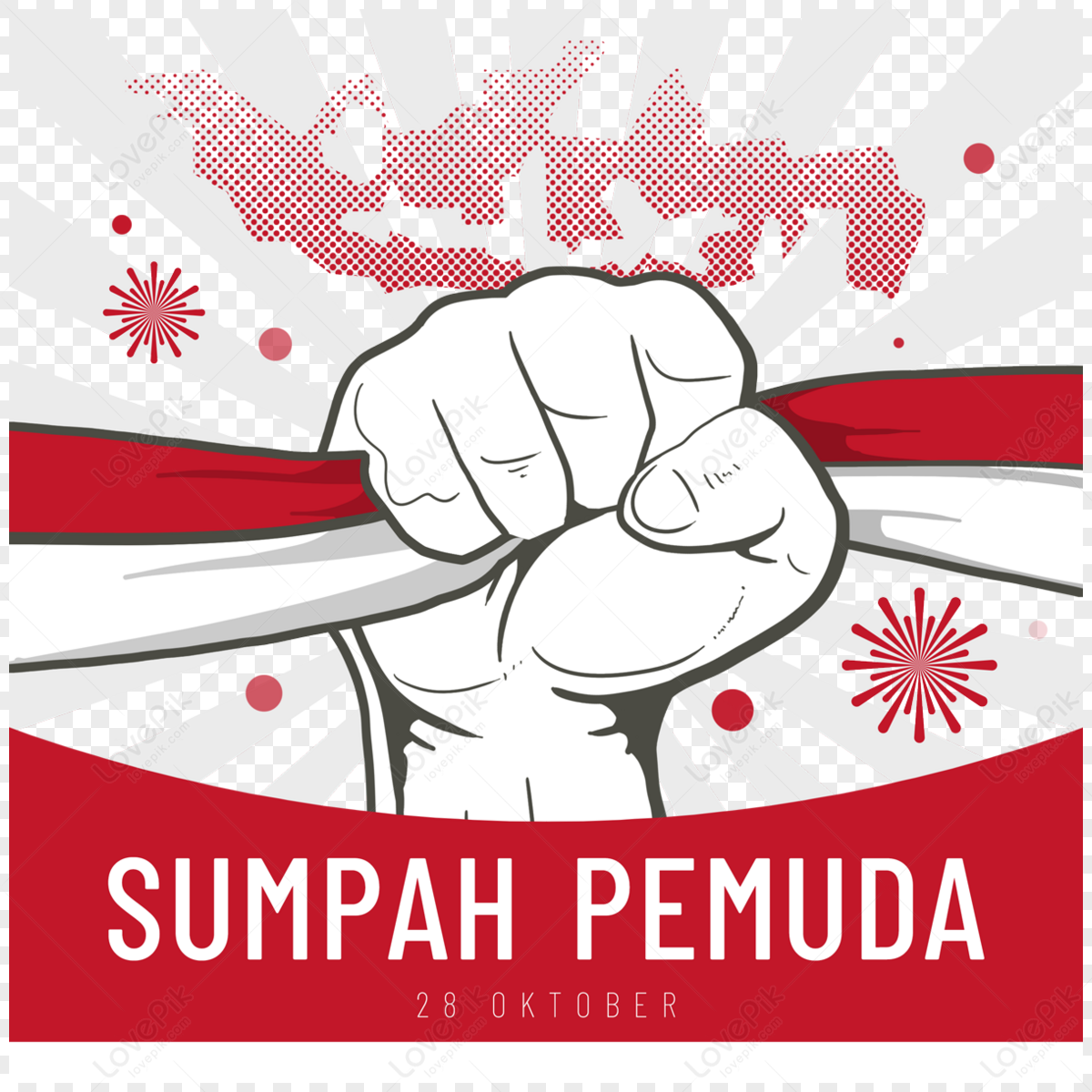 Sumpah Pemuda Youth Clenched Fists,oath,wave Point,indonesian Festivals ...