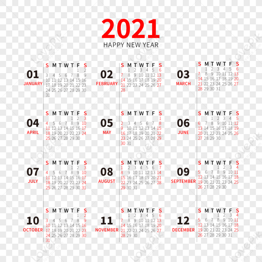 2021 Calendar New Year Calendar Simple Style,line,the Year Calendar PNG ...