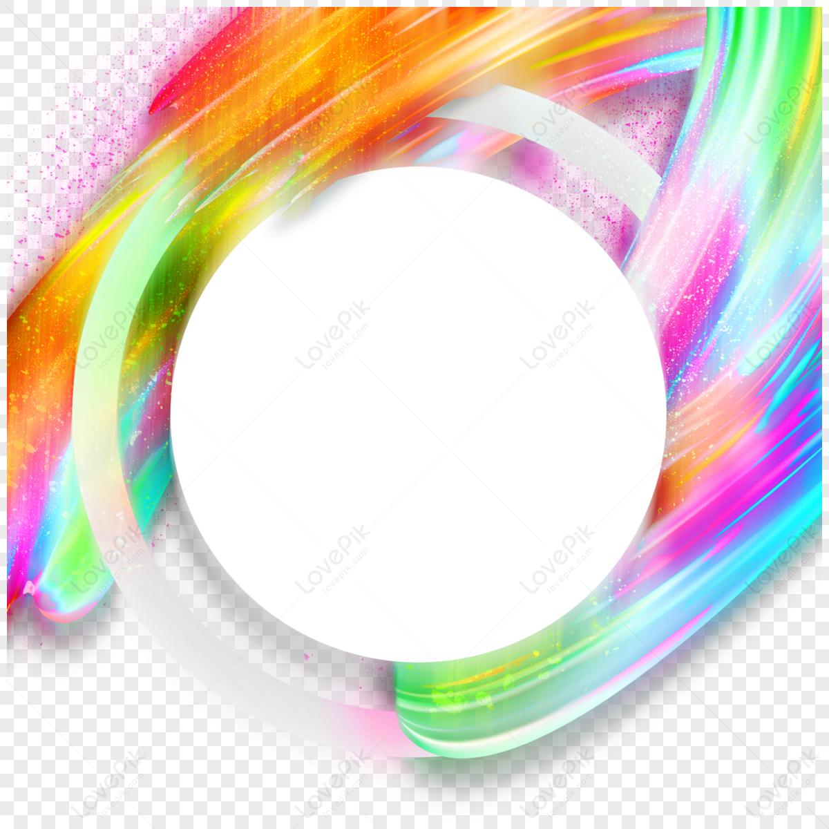 abstract gradient rainbow line frame background illustration