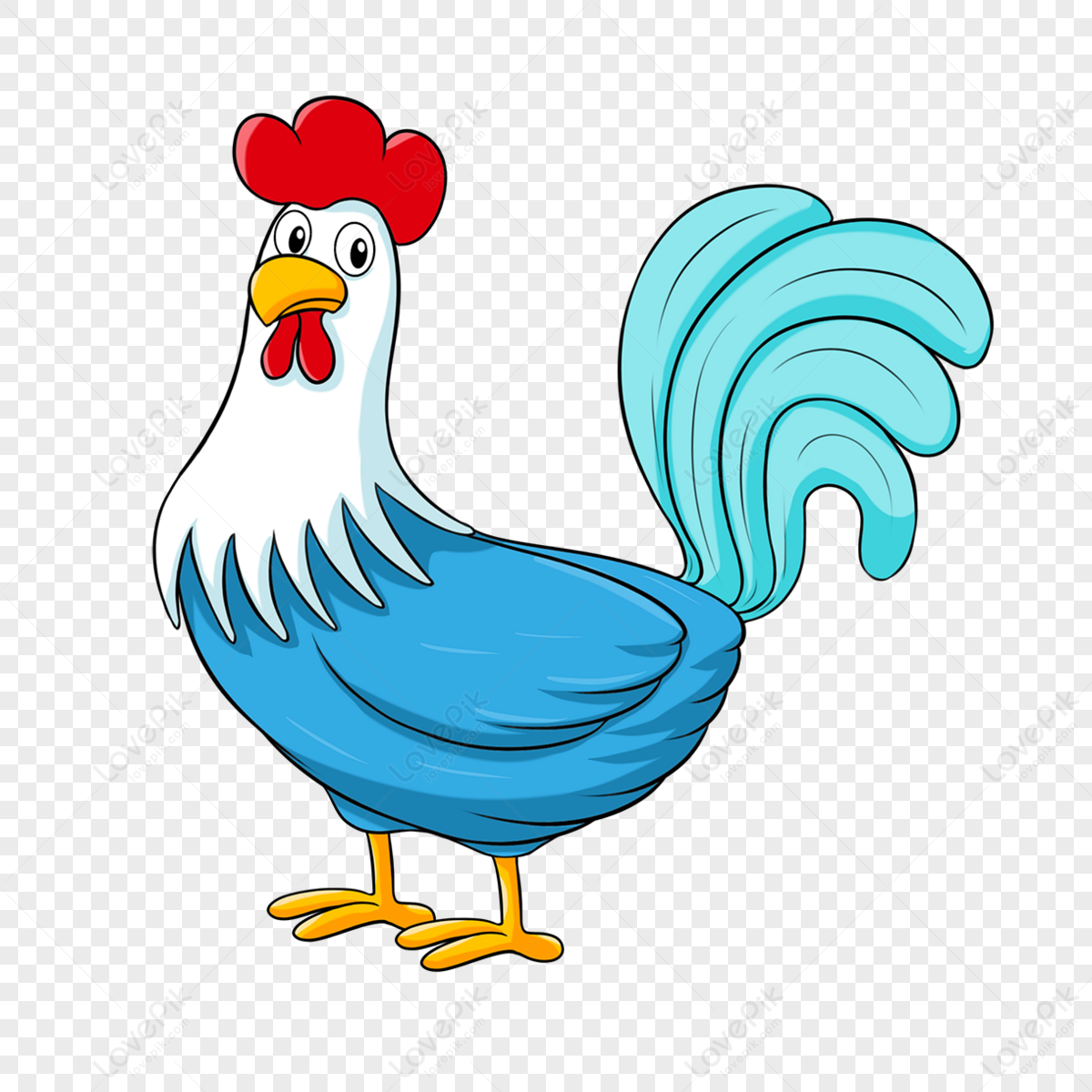 Blue Rooster Clip Art,chicken,cock,yellow PNG Picture And Clipart Image ...
