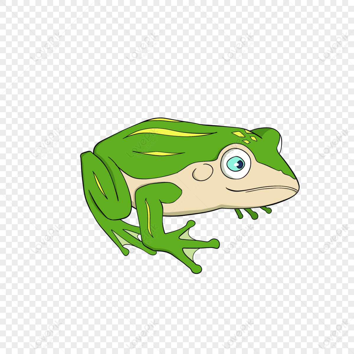 Blue Eye Striped Cartoon Frog Clipart,blue Stripes,frog Eyes PNG Hd ...
