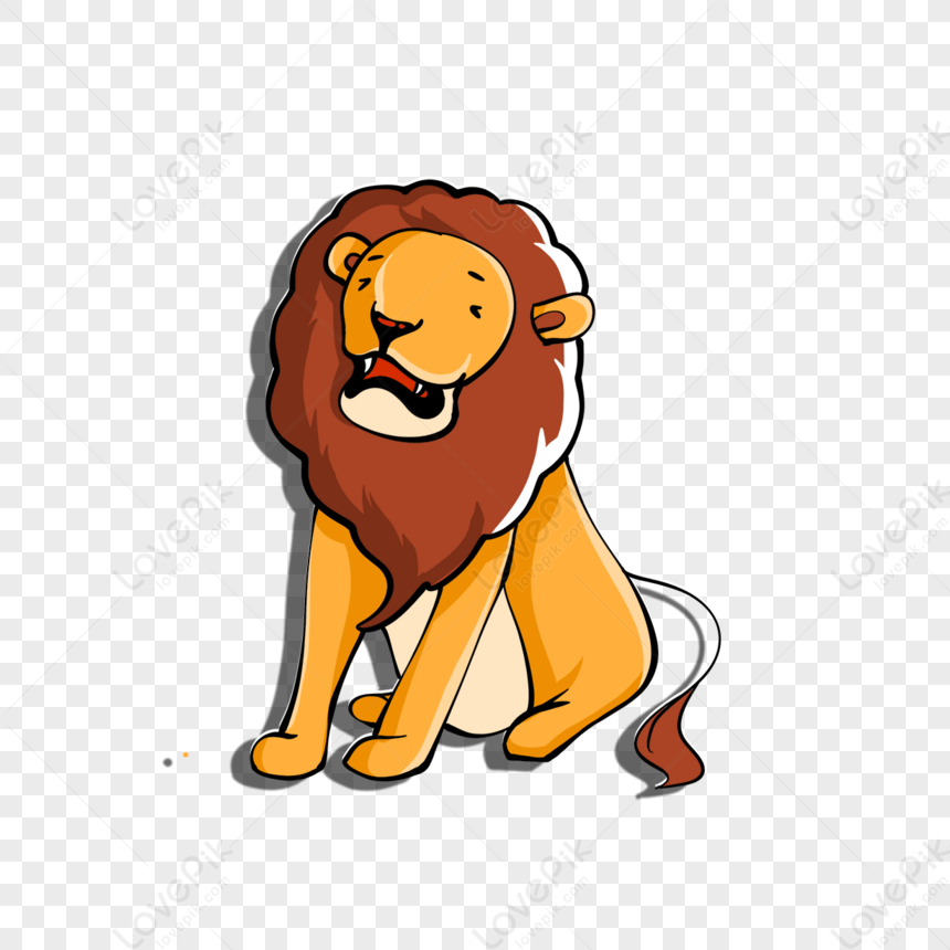 Cartoon Cute Lion Clipart,animal,graphic,funny PNG Image Free Download