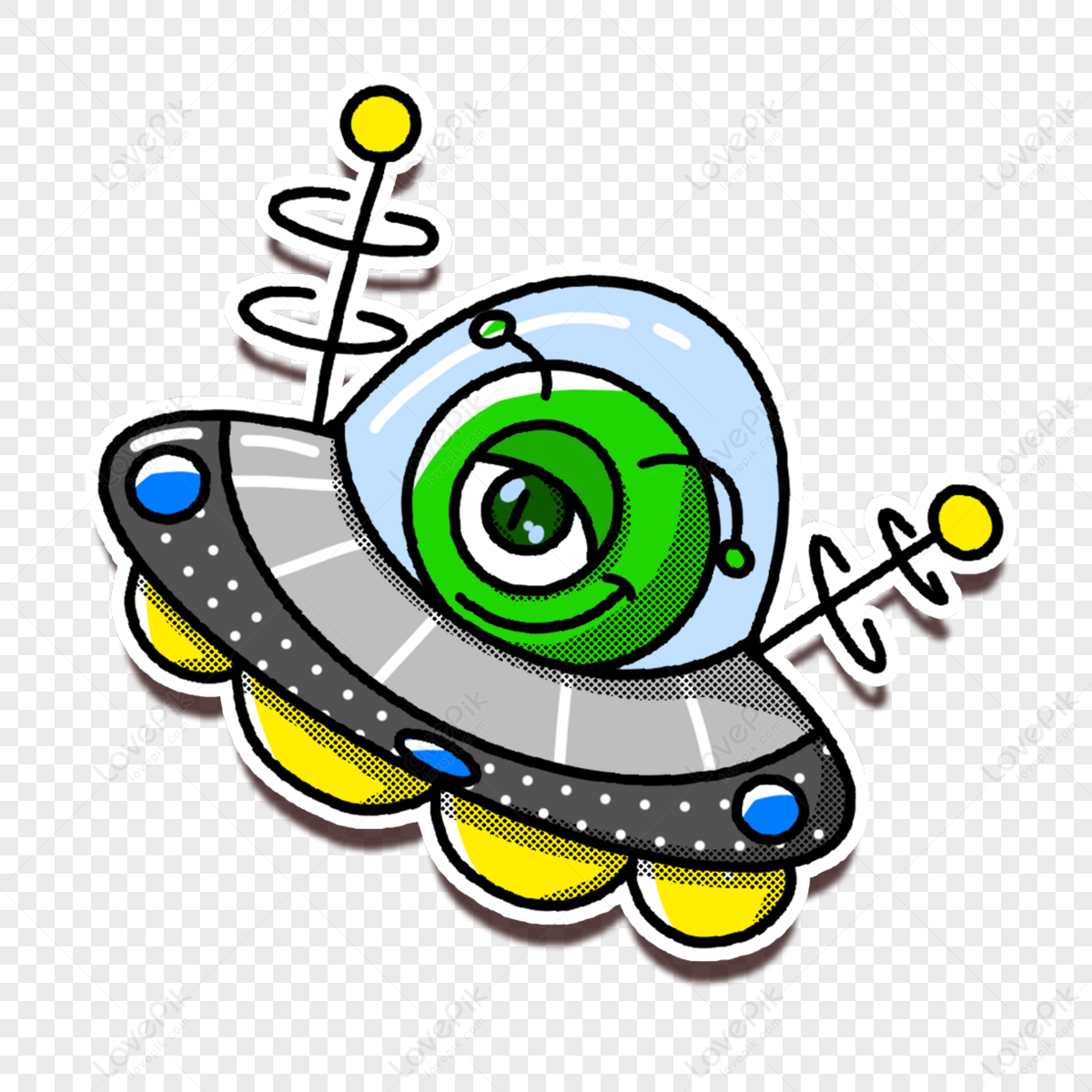 Cartoon Element Alien Flying Saucer,creativity,decoration,flying ...