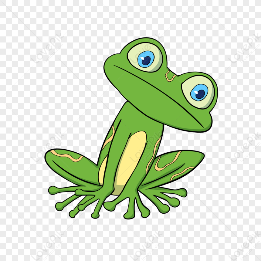 Cartoon Frog With Tilted Head Clipart,decorative Pattern,animal ...