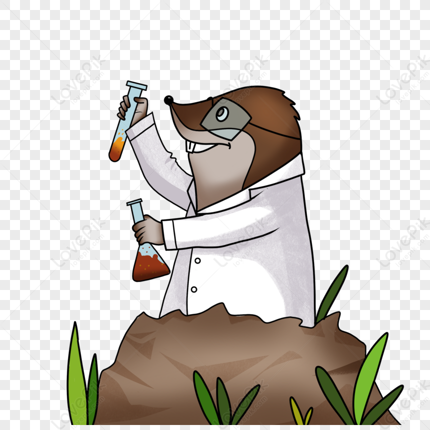 Cartoon Hand Drawn Brown Mole Day Elements,utensil,chemistry PNG White ...