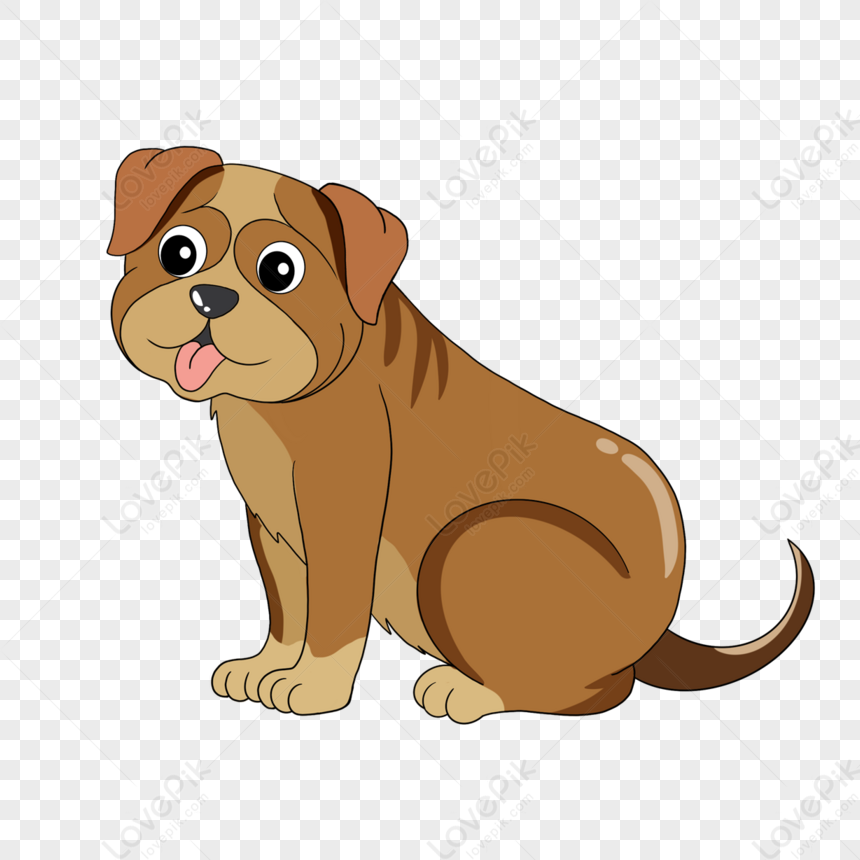 Cartoon Hand Drawn Brown Puppy Clipart,tail,ears PNG Image And Clipart ...