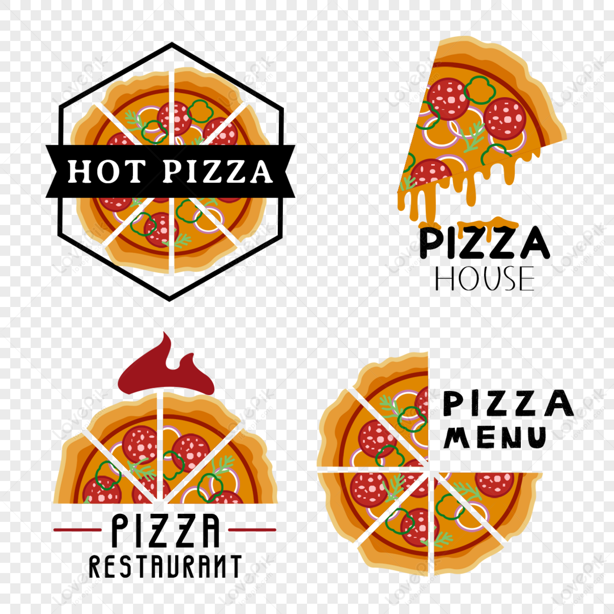 Cartoon Hand Drawn Pizza Logo,pizza Menu,paint Hand,hand Painted PNG Hd ...