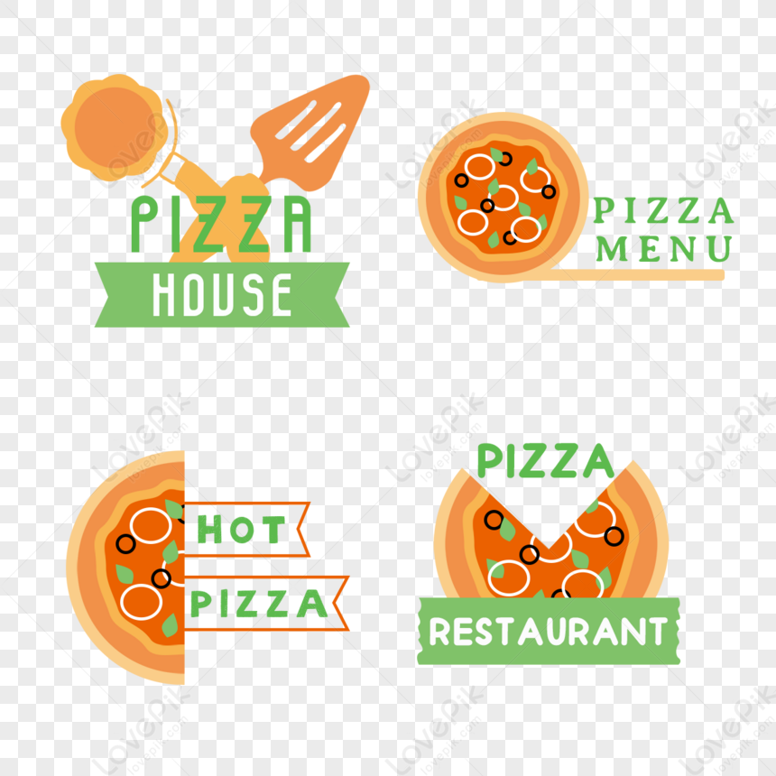 Cartoon Orange Pizza Logo,fast Food,hot Pizza,pizza House PNG ...