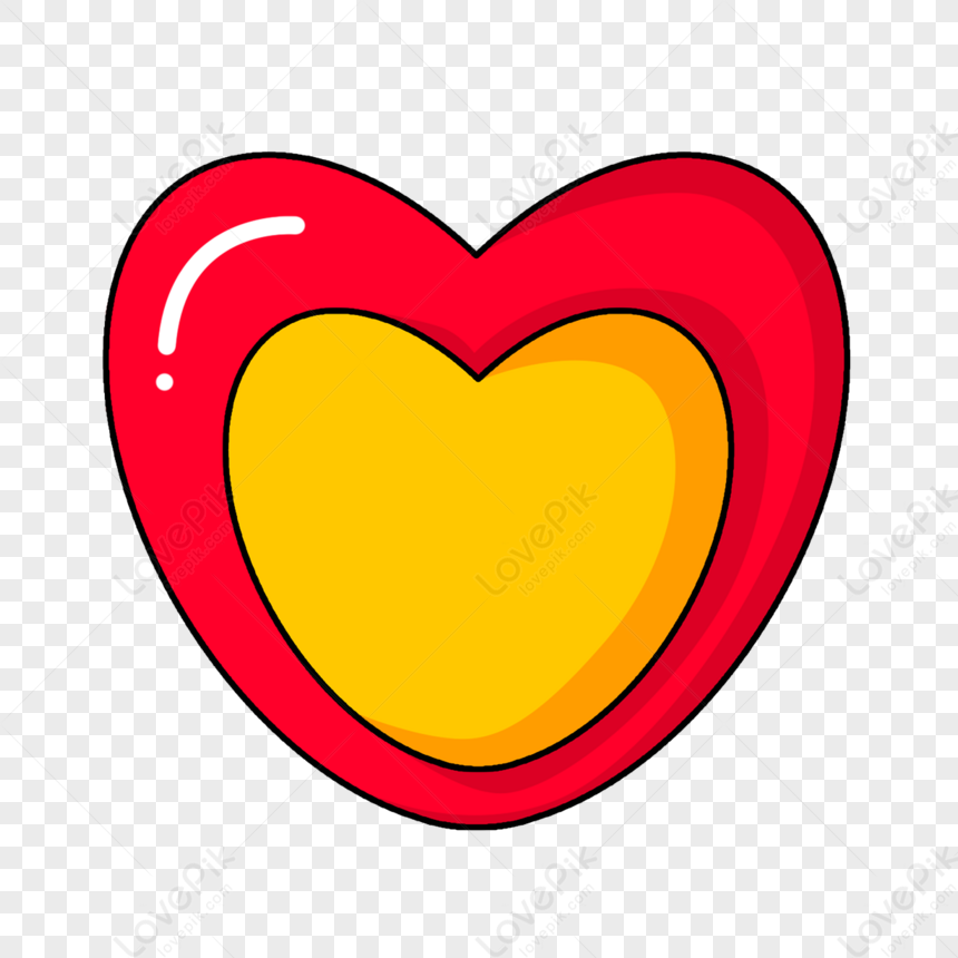 Cartoon Yellow Love Hearts Embedded In Red Love Hearts,mosaic,two ...