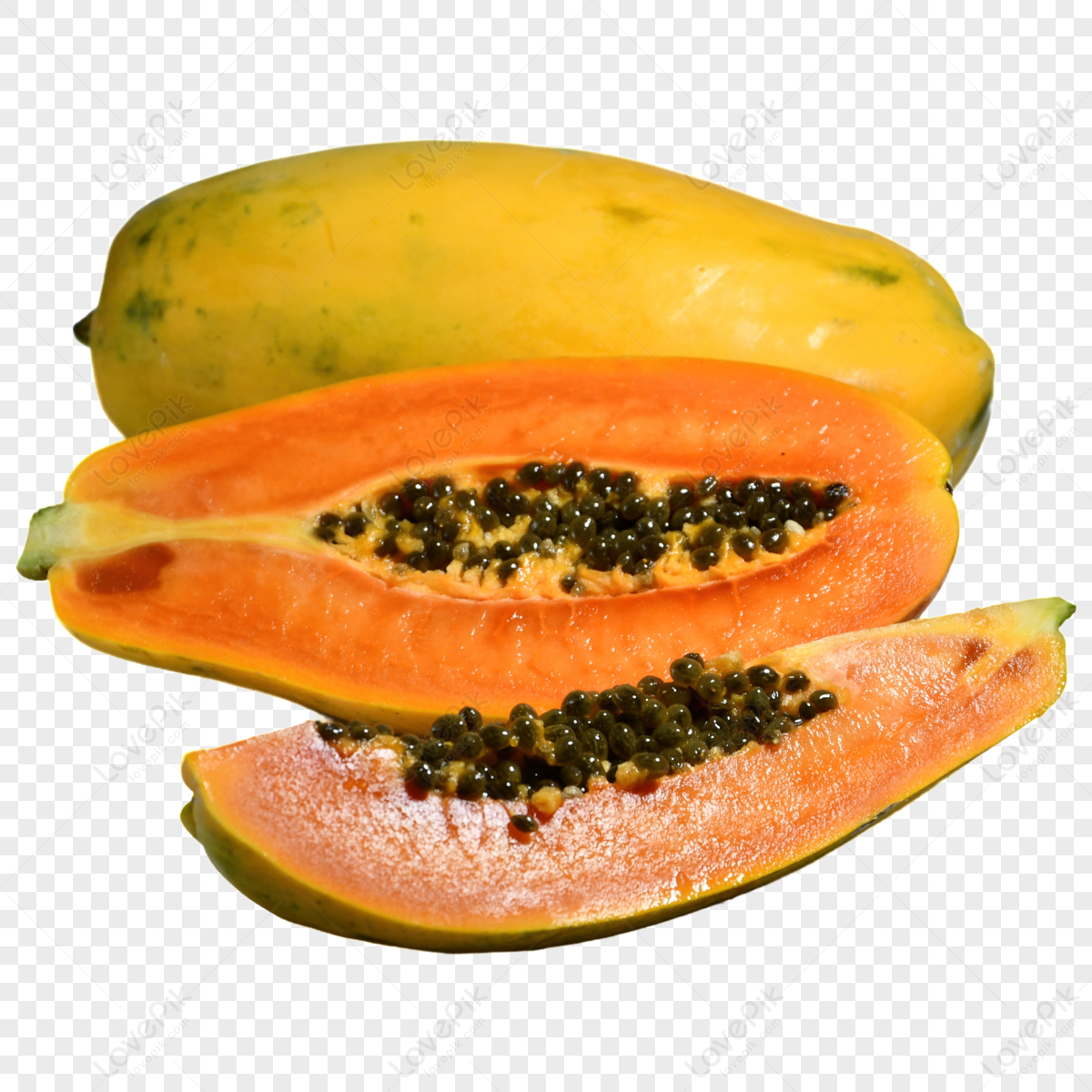 Cut Delicious Fruit Papaya,incised,cutting,pollution-free PNG White ...