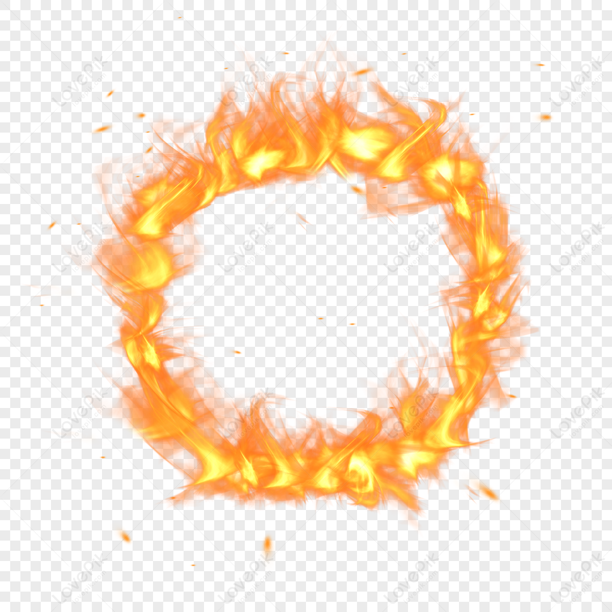 Gradient Color Burning Realistic Effect Fire Circle,light Effect ...