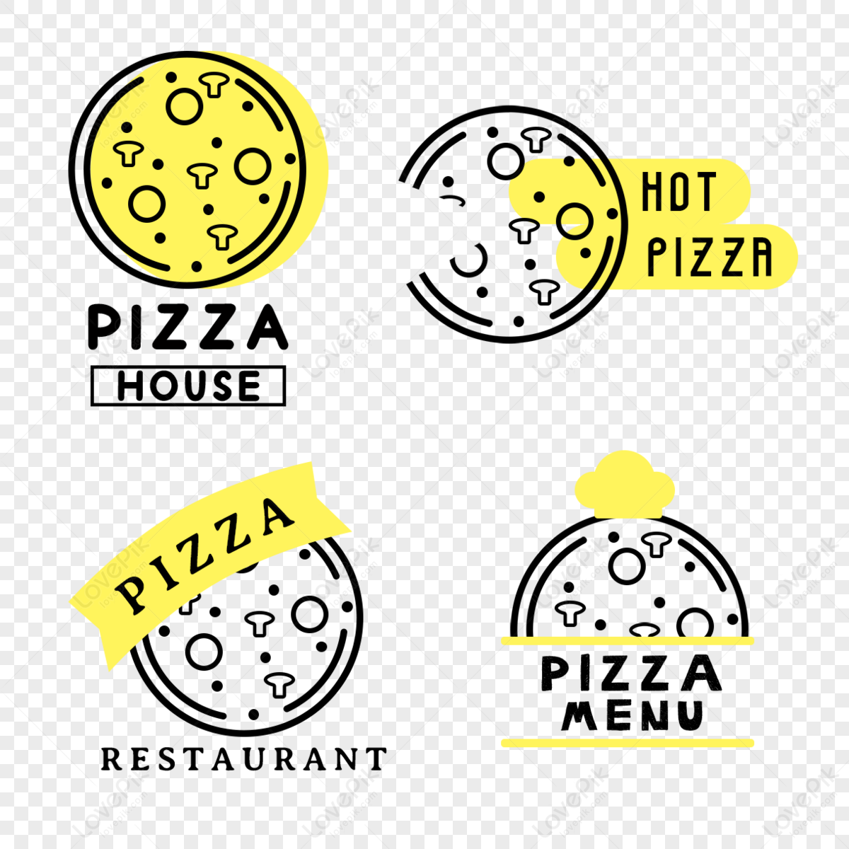 Linear Hand Drawn Pizza Logo,hand Painted,paint Hand,pizza Restaurant ...