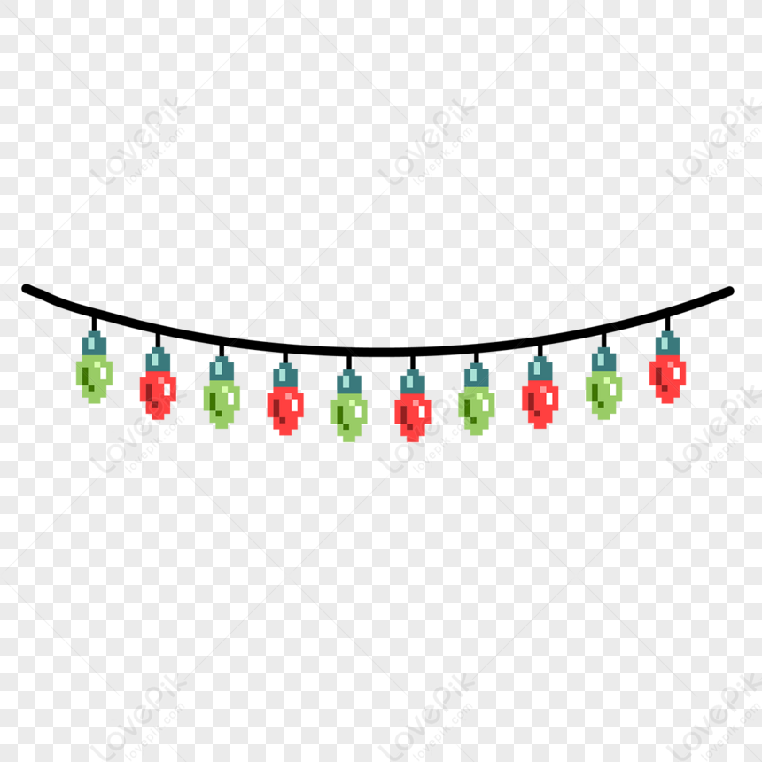 Pixel Style Red And Green Alternating Single Black Line Christmas ...