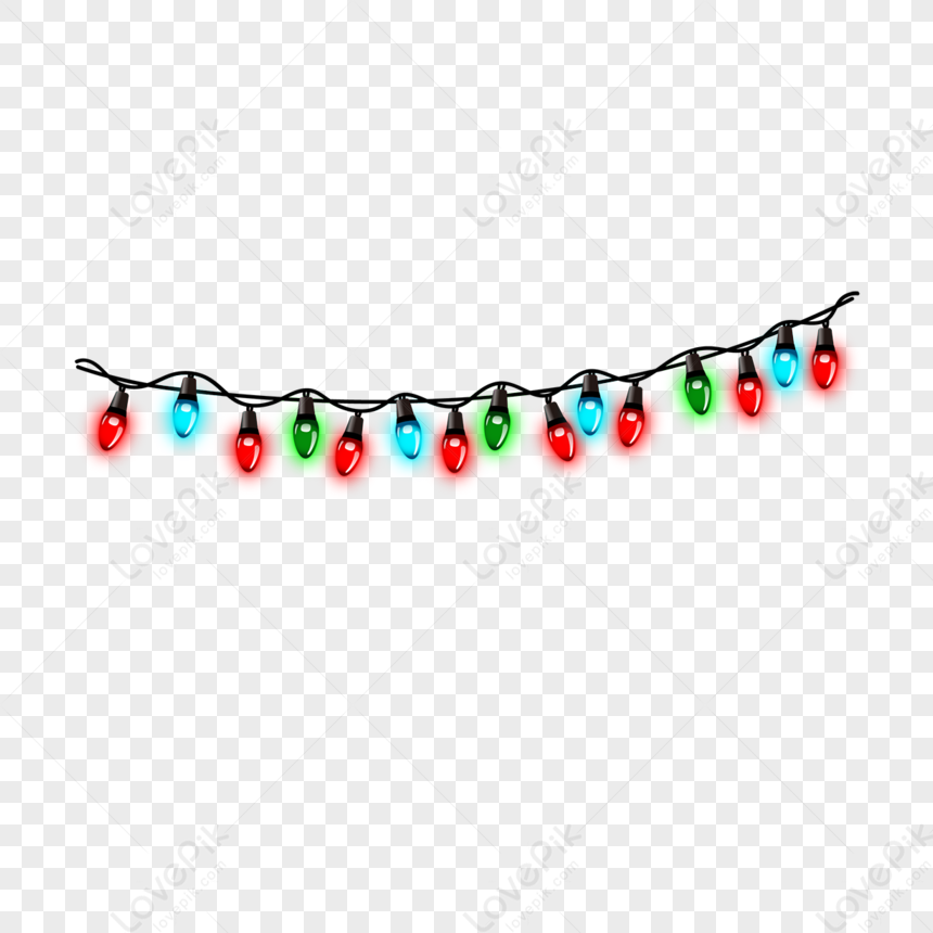 Red, Blue And Green Light Effect Black Line Single Row Christmas Lights ...