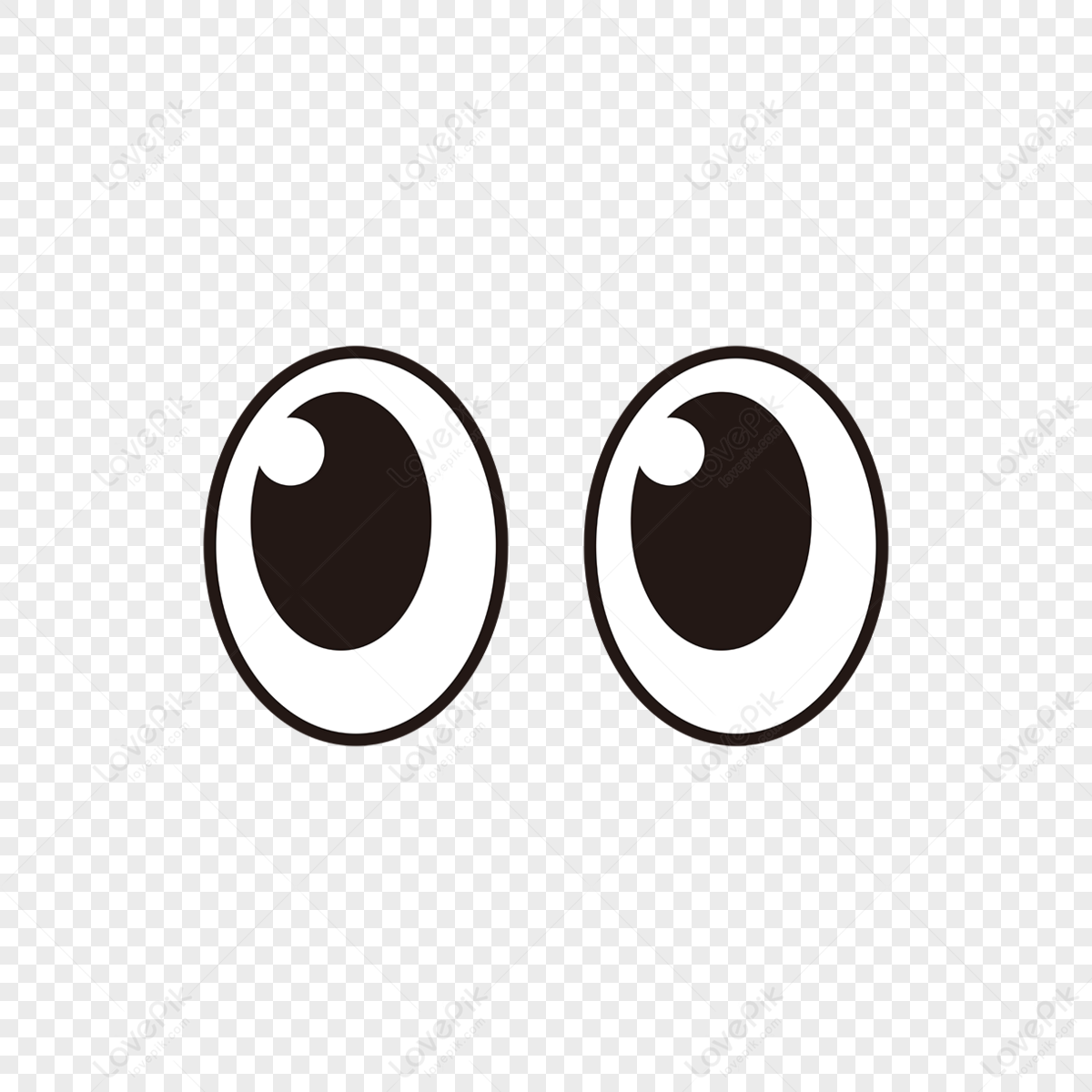 Simple black vector cartoon big eyes material eyes clipart anime eyes png white transparent