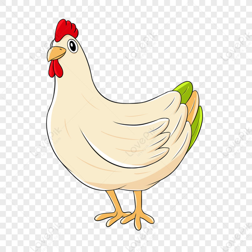 Standing Rooster With Colored Tail Clipart,chicken,tails Free PNG And ...