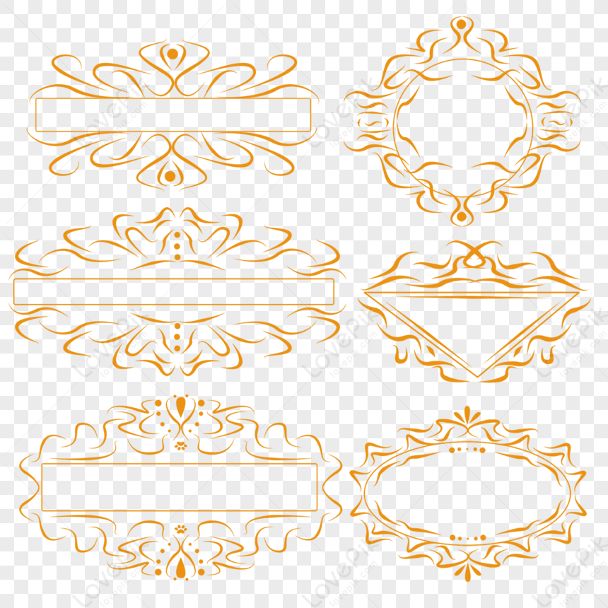 Vintage Golden Wedding Border,retro,frame,rectangular Border PNG Free ...