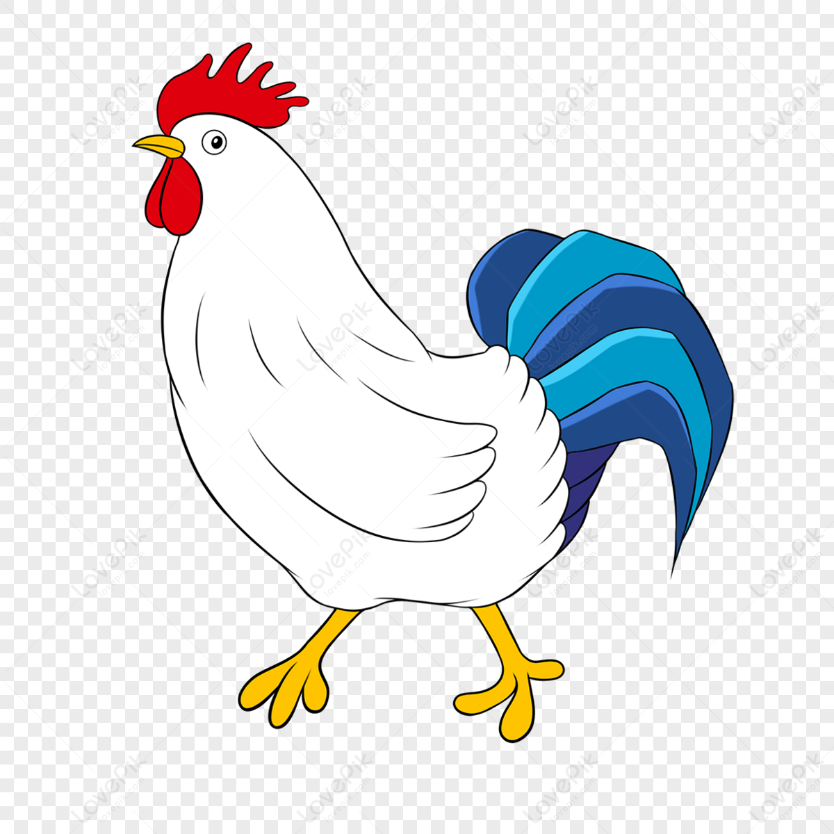 Walking Colorful Rooster Clipart,red,chicken Clip Art,white PNG ...