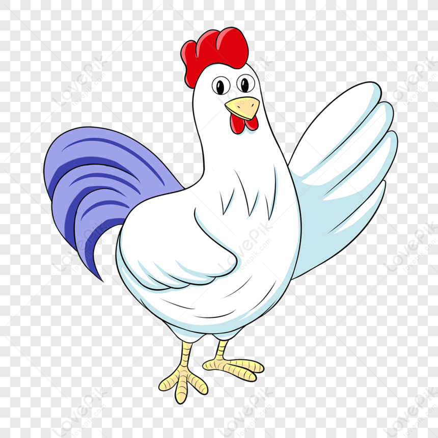 White Purple Rooster Greeting Clipart,chicken Clip Art,yellow,cock PNG ...