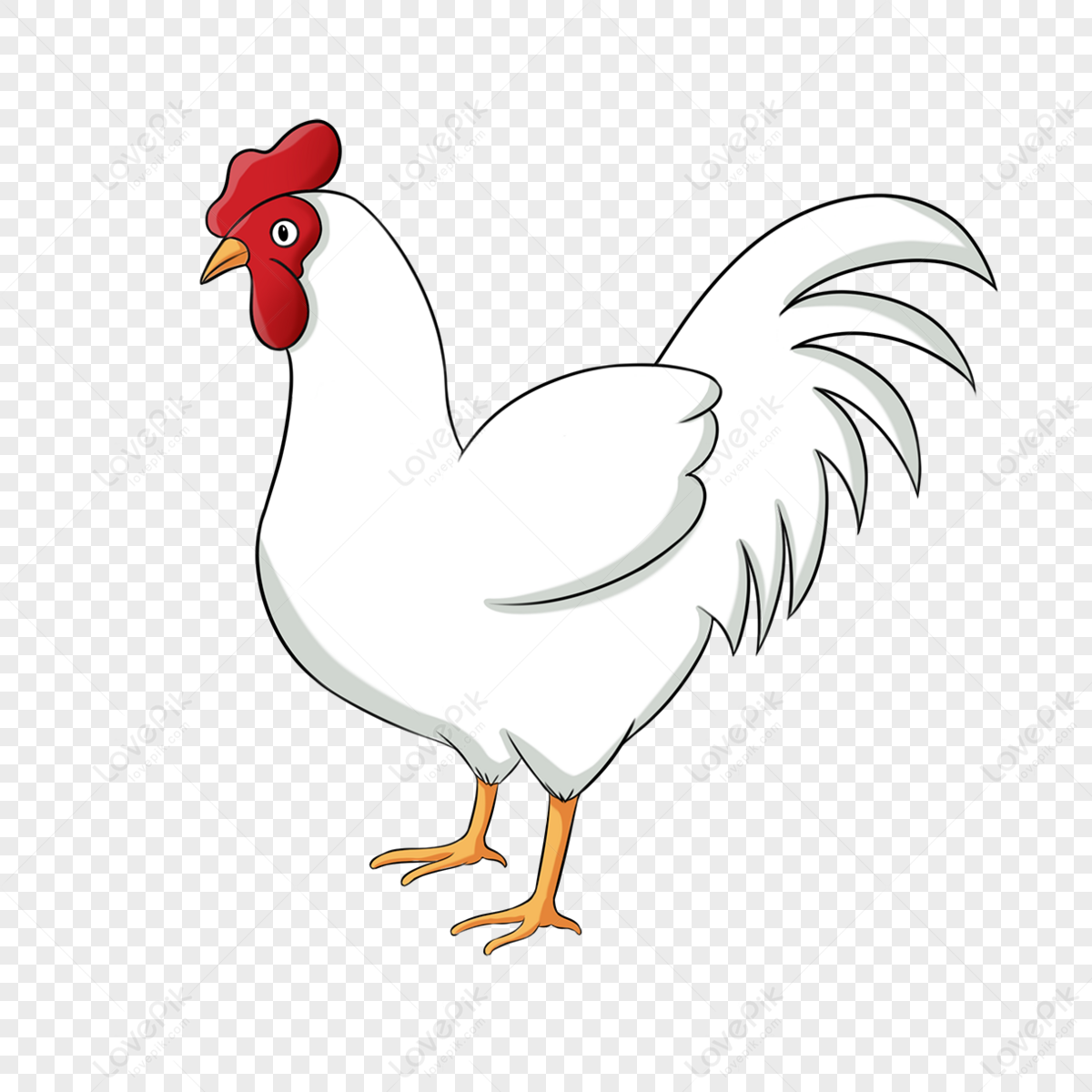 White Standing Rooster Clipart,chicken,cock,chicken Clip Art Free PNG ...
